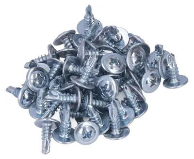 Produktbild von 50-teiliges Rundkopf-Bohrschrauben-Set, verzinkter Kohlenstoffstahl, selbstbohrende Schrauben, 4,2 x 13 mm Unterlegscheibe