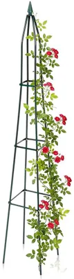 Obrázek produktu pro Vilde | Zahradní obelisk kovový zelený - 33x32x190 cm - Podpora pro pnoucí rostliny