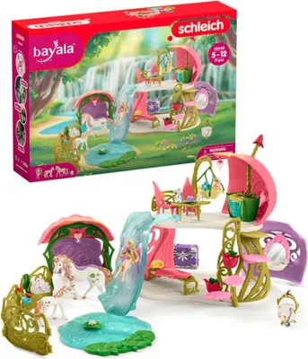 Produktbild von SLH42445 Schleich Blumenhaus Bayala - glitzerndes Blumenhaus mit Einhörnern, See und Pferdestall