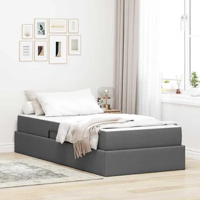 Image de Maison Exclusive - Lit coffre avec matelas, gris foncé, 100 x 200 cm