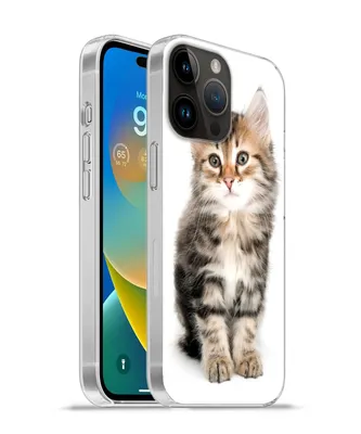 Produktbild von MuchoWow® Handyhülle Schutzhülle Hülle für Apple iPhone 14 Pro - Softcase Kätzchen - Weiß - Nase - Mädchen - Kinder - Jungen - Kinder Silikon Softcase Handy Hülle - Umschlag