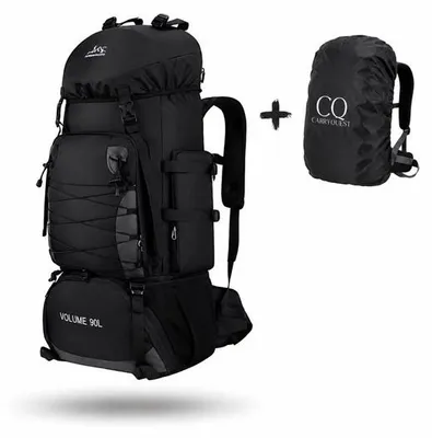 Produktbild von CarryQuest® - Rucksack - 90L Trekking Outdoor 600D Polyester Schwarz