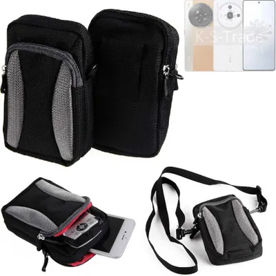 Produktbild von K-S-Trade Holster Schutz Hülle kompatibel mit Nubia Z50S PRO Handy Hülle Gürteltasche Umhängetasche mit Zusatzfach schwarz