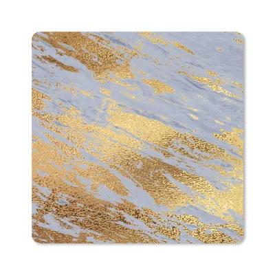 Produktbild von MuchoWow® Mauspad Mousepad Marmor - Muster - Gold - Blau 30x30 cm - Mousepads - Maus Mat - Pad - Mausunterlage - Gaming