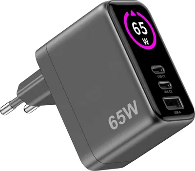 Produktbild von 65-W-PD/QC-Ladegerät mit Display