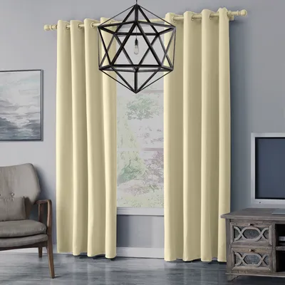 Produktbild von Topchances Vorhänge 238cm x 132cm,Thermo Verdunklungsgardine Ösenschal Deko Vorhang Blickdicht Verdunkelung Gardine, Beige