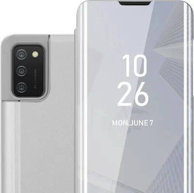 Immagine prodotto di Cadorabo custodia per telefono cellulare per Samsung Galaxy A02s in argento copertura posteriore copertura protettiva custodia a libro