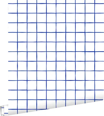 Zdjęcie produktu dla ESTAhome Tapeta motyw kratki niebieskimIbiałym 53 cm x 10.05 m