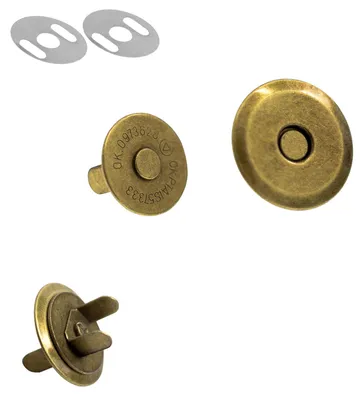 Produktbild von 10 Magnet-Verschlüsse rund + oval Größen- Farbwahl - Taschen Schloss Verschluss