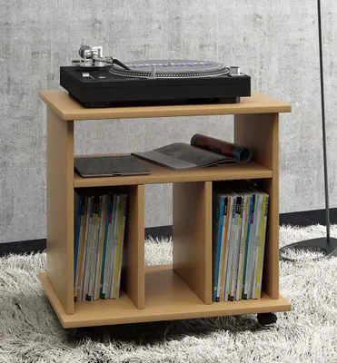Produktbild von VCM Holz Beistelltisch | Couchtisch schlicht | Sofatisch Rollen | Maße ca. H. 59 x B. 60 x T. 45 cm | rollbar Kaffeetisch - Tabina