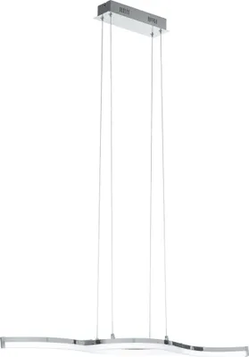 Produktbild von EGLO LED Pendellampe Lasana 2, 2 flammige Pendelleuchte, Hängeleuchte aus Alu, Stahl, Kunststoff, Farbe: Chrom, weiß, L: 91,5 cm