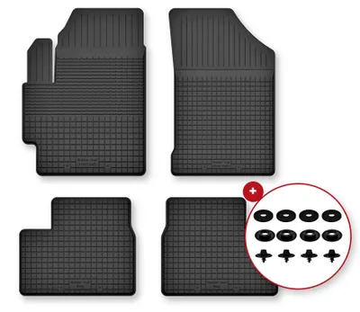 Image de Tapis de sol en caoutchouc pour Suzuki SX4 I 2006-2014 (hayon) – 4 pièces, noirs, semi-universel, adapté