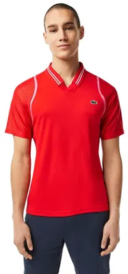 Image de Polo pour hommes Lacoste, chemise de sport, tennis, rouge, taille XS