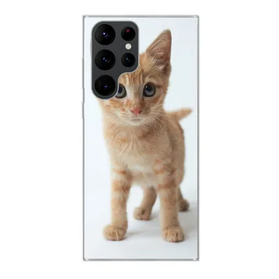 Produktbild von MuchoWow® Handyhülle Schutzhülle Hülle für Samsung Galaxy S22 Ultra Katze - Rot - Kätzchen - Mädchen - Kinder - Jungen - Kind Silikon Softcase Handy Hülle - Abbildung