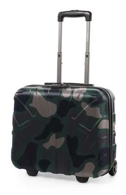 Image de SUITLINE - Trolley pilote Laptop valise 2 roulettes porte-documents, Bordcase avion Underseater valise pilote Businesstrolley Hardcase Carry-On Hand Luggage ABS, TSA, 38 cm,Camouflage