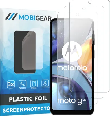 Produktbild von Mobigear  Motorola Moto G22 Displayschutz Schutzfolie - Hüllenfreundlich (3er Pack)