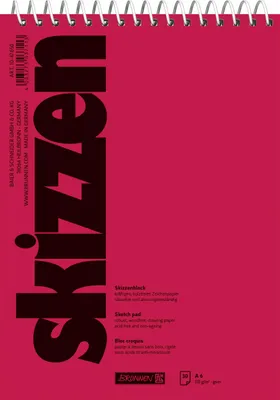 Skizzenblock A6, 30 Blatt, 110 g/m², Spiralbindung