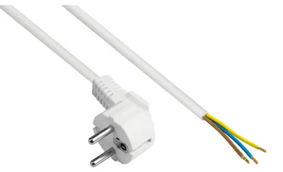 Zdjęcie produktu dla Alcasa P0185-W015, 1,5 m, Wtyczka zasilająca typu E+F, H05VV-F3G, 250 V