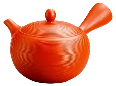 Produktbild von Handgefertigte japanische Kyusu Tokoname Teekanne aus Ton, 20 cm, Rot