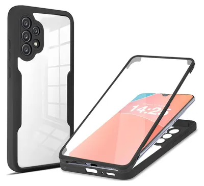 Produktbild von 360 Grad Rundum Schutz Handyhülle für Samsung Galaxy A13 5G Full Cover Vollschutz Case Farbe: Schwarz