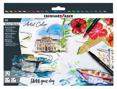 Produktbild von EBERHARD FABER Doppelfasermaler Artist Color Dual Brush Pen 24er Kartonetui