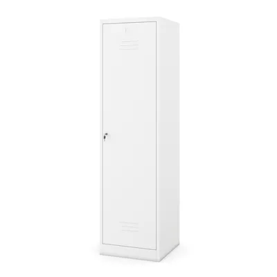 Zdjęcie produktu dla Szafka na sprzęt do sprzątania Szafka na miotły Szafka metalowa Szafka z 2 przegrodami 185x50x50 cm Biała