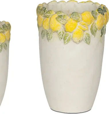Produktbild von Dekovase ZITRONEN ANTIK H. 23cm creme gelb aus Zement Formano Garten WA