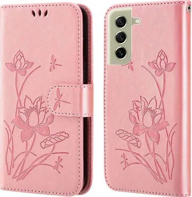 Produktbild von König Design Hülle kompatibel mit Samsung Galaxy S21 FE Kunstleder Handyhülle - Handy Case Rosa