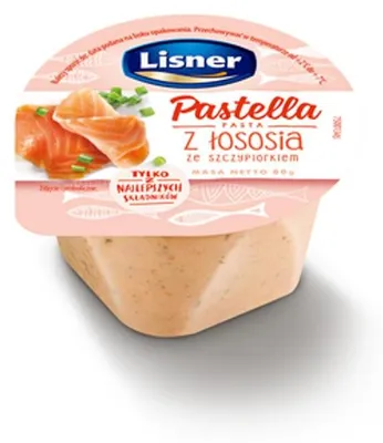 Zdjęcie produktu dla Pastella Pasta z łososia ze szczypiorkiem Lisner 80g