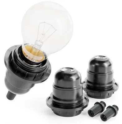 Produktbild von Lampenfassung Lampensockel E27 - E27-Fassung - Kunststoff - 60 W - 3 Stück - Schwarz