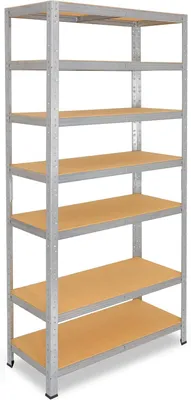 Produktbild von Home 155x70x23 cm Schwerlastregal in verzinkt mit 7 Böden und 125 kg Traglast pro Boden