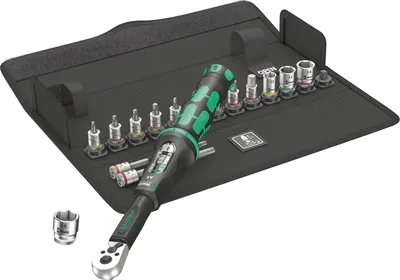 Image de Wera Bicycle Set Torque 1 - Clé dynamométrique à cliquet avec jeu d'embouts et de douilles - 16 pièces - 1/4" - 2.5 - 25 N-m