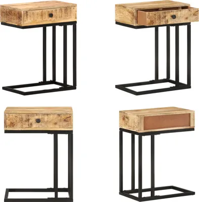 Produktbild von vidaXL Beistelltisch U Form 45x30x61 cm Mango Massivholz - Beistelltisch - Beistelltische - Holz-Beistelltisch - Holz-Beistelltische