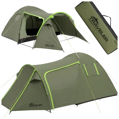 Produktbild von Vayox Campingzelt Kuppelzelt 3-Personen VA0429 TRAVELER, mit drei Ausgängen, Grün