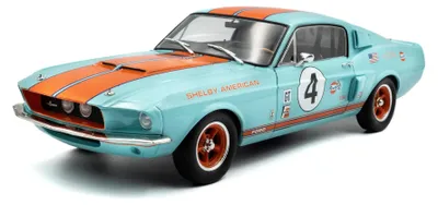Produktbild von Solido Shelby GT500 Gulf Racing Tribute – 1:18 Die-Cast Modellauto, Kult-Design in Hellblau-Orange, Hochwertiges Sammlermodell mit Racing-Details
