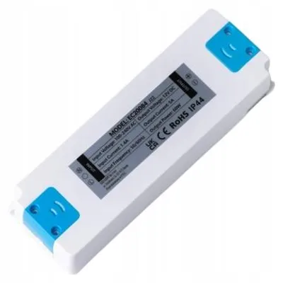 Obrázek produktu pro LED transformátor pro osvětlení nábytku, 60W, 12V, 5A, 100-240V, IP44, značka ECOLIGHT