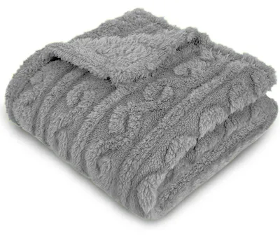 Zdjęcie produktu dla Omgoods - Kołdra z miękkiego polaru - Dwójwarstwowa narzuta na sofę (220 x 240 cm, ciemnoszary)