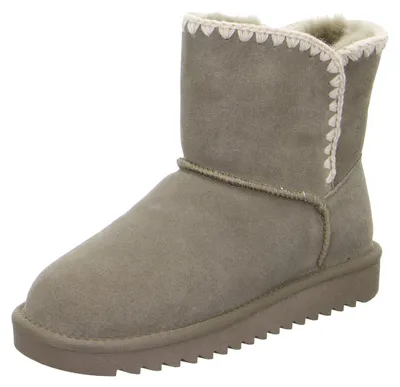 Produktbild von Ara Shoes Alaska 41 Stiefel aus Rauleder mit Lammfellfutter, Strickkragen und robuster Sohle Taupe
