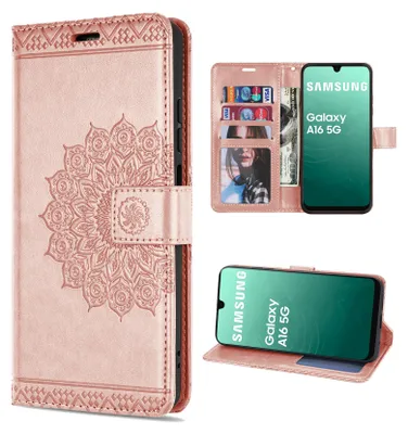 Produktbild von Handy Tasche für Samsung Galaxy A16 Hülle Handyhülle Klapphülle Wallet Case in Rosegold