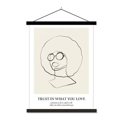 Produktbild von MuchoWow® Textilposter Text - Frauen - Strichzeichnungen - Zitate 40x53 cm mit schwarzem Rahmen - Abbildung