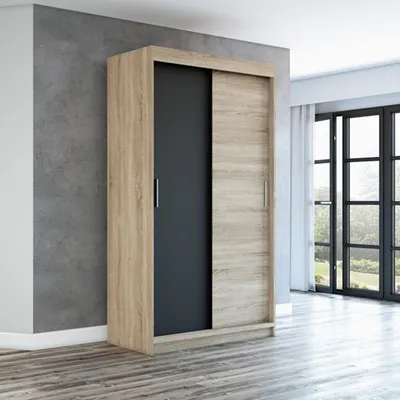 Produktbild von Schwebetürenschrank, 2-türig Schrank 120 cm mit Spiegel PAX