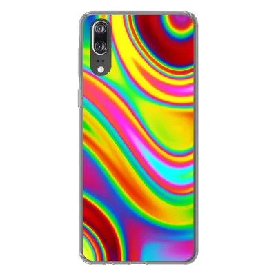 Produktbild von MuchoWow® Handyhülle Schutzhülle Hülle für Huawei P20 Kunst - Wellen - Farben - Psychedelisch Silikon Softcase Handy Hülle - Hardcover