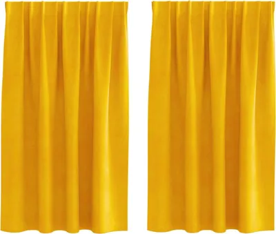 Immagine prodotto di vidaXL Tende oscuranti, 2 pezzi, giallo senape, 140 x 140 cm, velluto