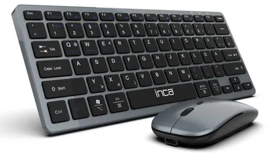 Produktbild von INCA IBK-572BT - 60% - Kabellos - RF Wireless + Bluetooth - LED - Schwarz - Maus enthalten