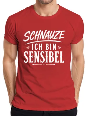 Produktbild von Schnauze Ich Bin Sensibel Lustiger Spruch Statement Sarkasmus Fun Herren T-Shirt, Rot, M