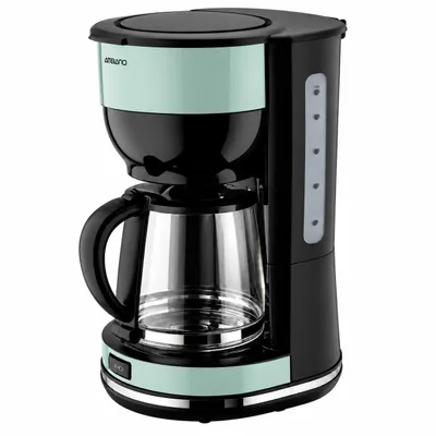 Produktbild von Filterkaffeemaschine Retro 1000W 1,3L 10 Tassen Warmhaltefunktion Tropfstopp Schwarz Grün