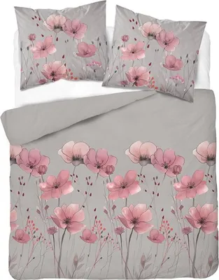 Produktbild von Bettwäsche, Satinbettwäsche, hohe Qualität 160x200 5493b Grau, Blumen