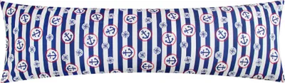Produktbild von Renforcé Seitenschläferkissen Bezug 40x145cm - Anker mit Streifen in Blau, Weiß und Rot - 100% Baumwolle, Stillkissenbezug (KY-600-1)