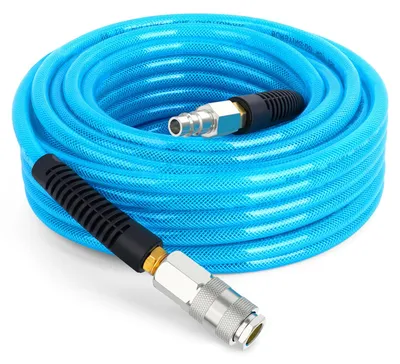 Produktbild von Polyurethan Luftschlauch 1/4" x 15 m, maximale Arbeitsdruck 1,5 MPa, Messinganschlüsse, für Druckluft
