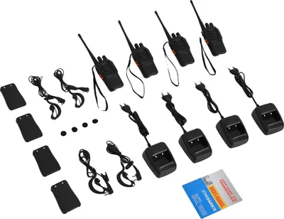 Productafbeelding van Walkie-talkies, bereik, oplaadbaar, 4 stuks